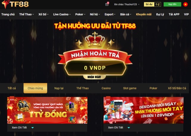 Ưu đãi cược Casino Live của TF88