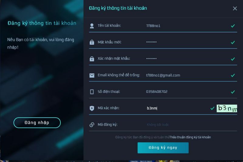 Bí quyết đăng ký tài khoản an toàn tại TF88