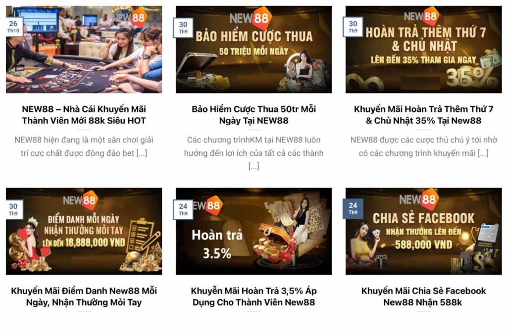 Khám phá các chương trình khuyến mãi độc đáo tại New88