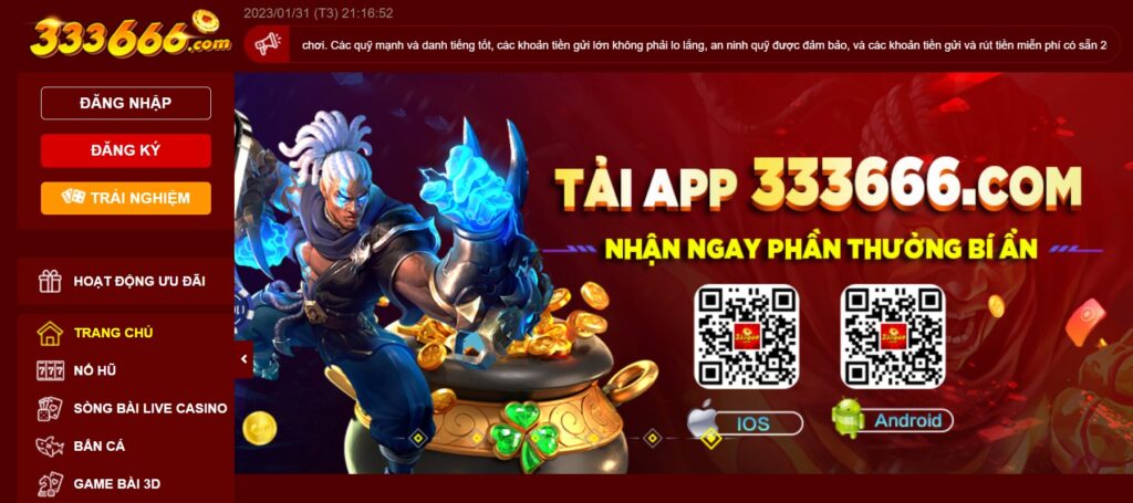 333666 – Nhà cái đẳng cấp thưởng khủng mọi thành viên