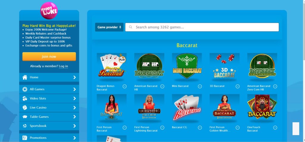 Những phiên bản trò chơi Baccarat tại HappyLuke