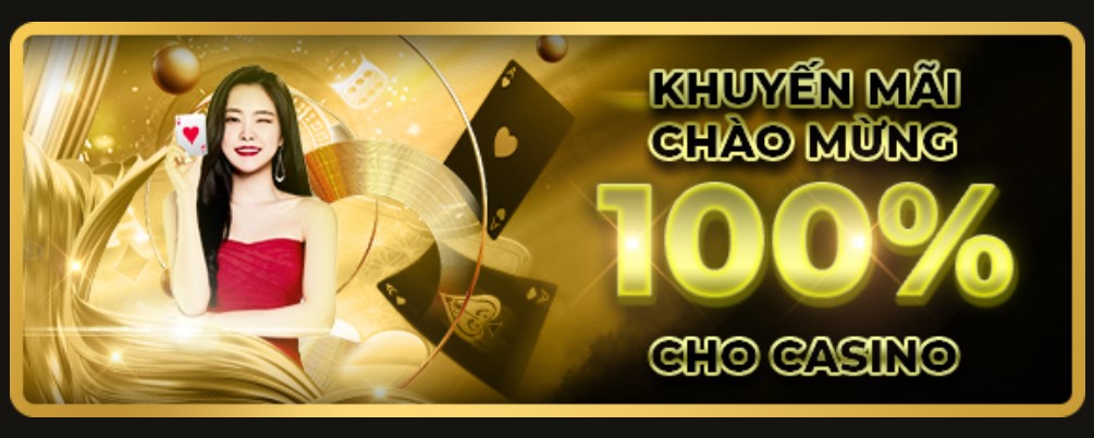 Tặng thưởng 100% chào mừng cho casino